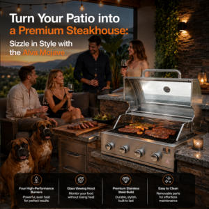 TableTop Alva Mojave 4 Burner Drop-In Gas BBQ