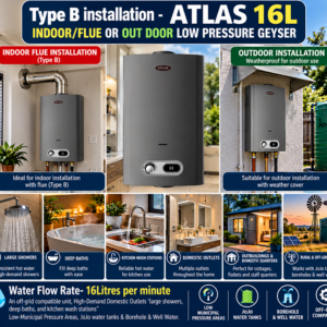 Geyser - ATLAS 16L indoor & outdoor LOW PRESSURE GEYSER
