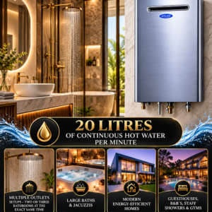 ATLAS 20 LITRE FORCED FAN TANK-LESS GAS GEYSER