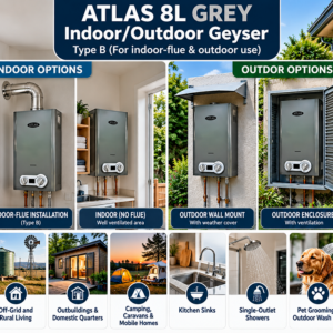ATLAS 8L GREY Indoor/Outdoor Geyser