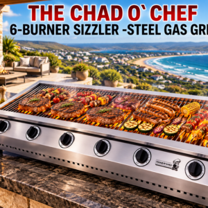 THE CHAD O` CHEF 6-BURNER SIZZLER -STEEL GAS GRILL