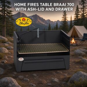 HOME FIRES TABLE BRAAI 700 WITH ASHLID AND DRAWER