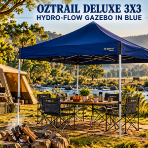 Oztrail Deluxe 3.0 Gazebo with Hydro−Flow Anti Ponding Bars