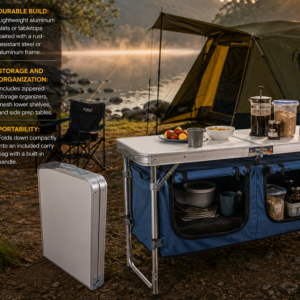 ROUGH & TOUGH FOLDING HEIGHT ADJUSTING ALUMINUM CAMPING KITCHEN