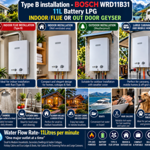 BOSCH WRD14B31 14L BATTERY LPG TYPE D GEYSER-(ONE MAJOR OUTLET AT A TIME)