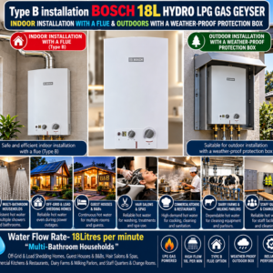 BOSCH 18L HYDRO LPG GAS GEYSER “Multi-Bathroom Households”