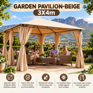 SEAGULL GARDEN PAVILION-BEIGE 3X4M