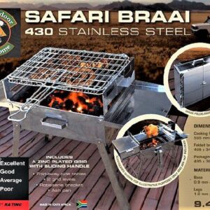 SAFARI 1.2MM 430 SS BRAAI (INCL BAG) WITH 304-STAINLESS STEEL GRID