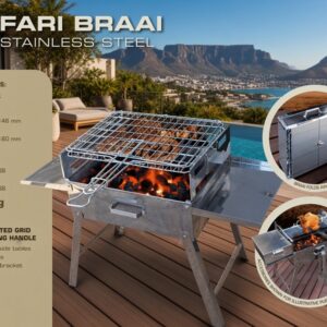 SAFARI 1.2MM 430 SS BRAAI (INCL BAG) WITH 304-STAINLESS STEEL GRID