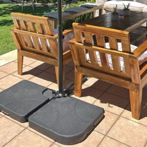 CANTILEVER UMBRELLA WITH ALUMINIUM POLE - 3M - PARASOL WEIGHTS x2