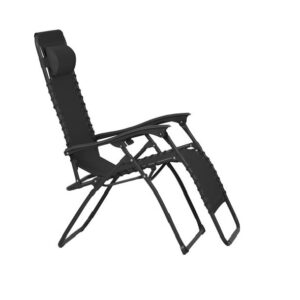 SEAGULL SCHOU RELAXING GARDEN CHAIR WITH PILLOW - GARDEN CHAIR RELAX W/PILLOW – BLACK