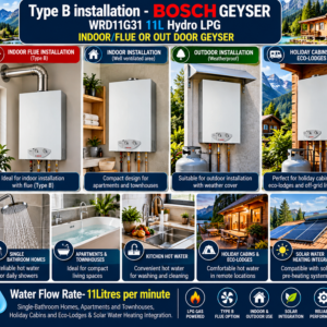 BOSCH WRD11G31 11L HYDRO GEYSER ( One major outlet at a time).
