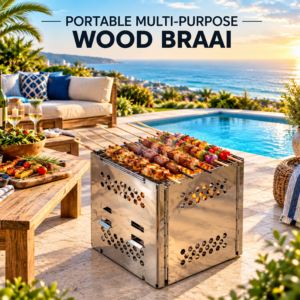 PORTABLE MULTI-PURPOSE (185mm X 153mm)WOOD  BRAAI
