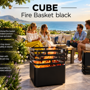 HÖFATS CUBE FIRE BASKET IN BLACK