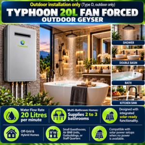 TYPHOON 20L FAN FORCED OUTDOOR GEYSER