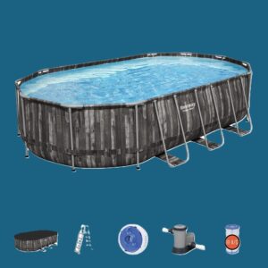 BESWAY 6.10m x 3.66m x 1.22m Steel Pro Max Oval Pool Set - 20, 241L-5611R