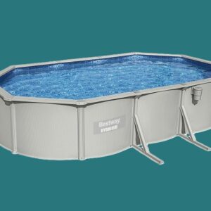 HYDRIUM GREY/BLUE 6.10M X 3.66M X 1.22M OVAL POOL SET- 19,929L- 56369- WITH SAND FILTER