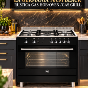 THE LA GERMANIA 90CM BLACK RUSTICA GAS HOB/OVEN /GAS GRILL.