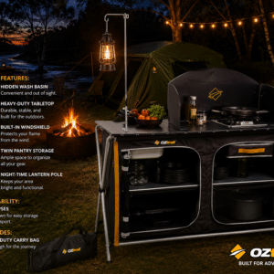 OZTRAIL DELUXE CAMPING KITCHEN WITH SINK