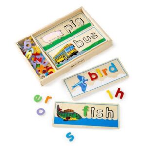 MELISSA & DOUG SEE & SPELL | WOODEN LEARNING PUZZLE FOR AGES 4 TO 6