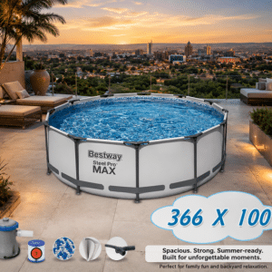 BESTWAY 3.66M X 1.00M STEEL PRO MAX FRAME POOL SET -9,150L (POOL PUMP-NO LADDER) - 56260