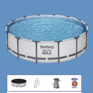 BESTWAY 4.27M X 1.07M STEEL PRO MAX POOL SET - 13,030 L -WITH 1.07M LADDER - 56950
