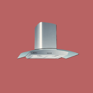 EUROAIR 90CM WALL COOKER HOOD - CURVED GLASS & STAINLESS STEEL