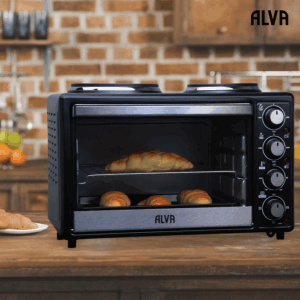 ALVA MINI KITCHEN - 25L ELECTRIC OVEN WITH 2 PLATE STOVE
