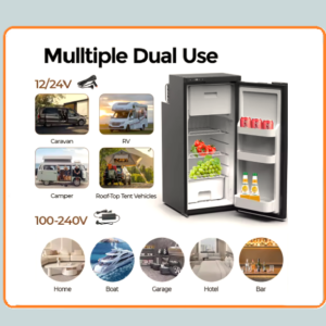 ALPICOOL CR90 IS A 90-LITRE UPRIGHT COMPRESSOR FRIDGE.