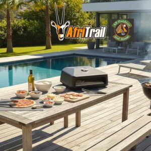 AFRITRAIL BLACK PAINT PIZZA OVEN AND STONE