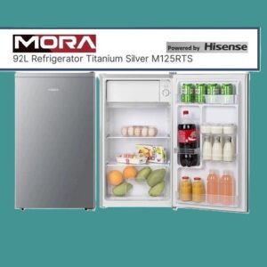 THE HISENSE MORA 90 LITRE TITANIUM SILVER BAR FRIDGE