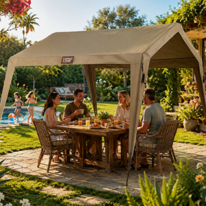 MEERKAT CANVAS MEDIUM GAZEBO – 3M X 3M HEAVY-DUTY STEEL FRAME