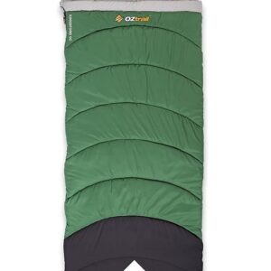 The Oztrail 0°C Kingsford Sleeping Bag “Pack Light. Sleep Deep. Save Big”