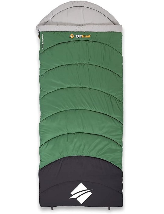 The Oztrail 0°C Kingsford Sleeping Bag “Pack Light. Sleep Deep. Save Big”