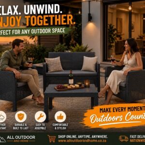 MATILDE 4-SEATER RATTAN-EFFECT GARDEN OUTDOOR LOUNGE SET.