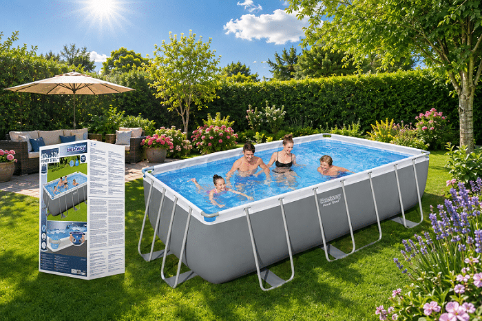 BESTWAY STEEL PRO MAX RECTANGULAR 4.12 m x 2.01 mFRAME POOL SET.56457
