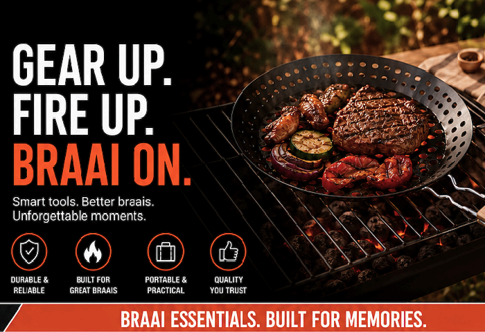 DURABLE AND VERSATILE 30cm BRAAI PAN with CARRYING HANDLE