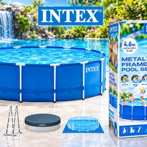 INTEX® 4.57M X 1.22CM METAL FRAME POOL SET
