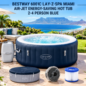 BESTWAY 6001C LAY-Z-SPA MIAMI AIR-JET ENERGY-SAVING HOT TUB 2-4 PERSON BLUE