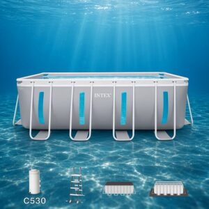 INTEX 4M X2M X1.22M PRISM CLEAR VIEW RECTANGULAR POOL SET