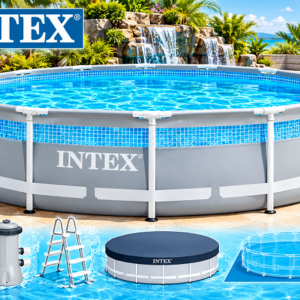 INTEX 4.88m x 1.22m PRISM FRAME CLEAR VIEW PREMIUM POOL SET