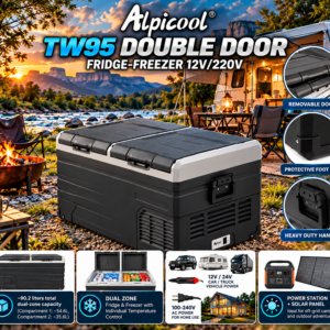 Alpicool TW95 Double Door Fridge-Freezer 12V/220V